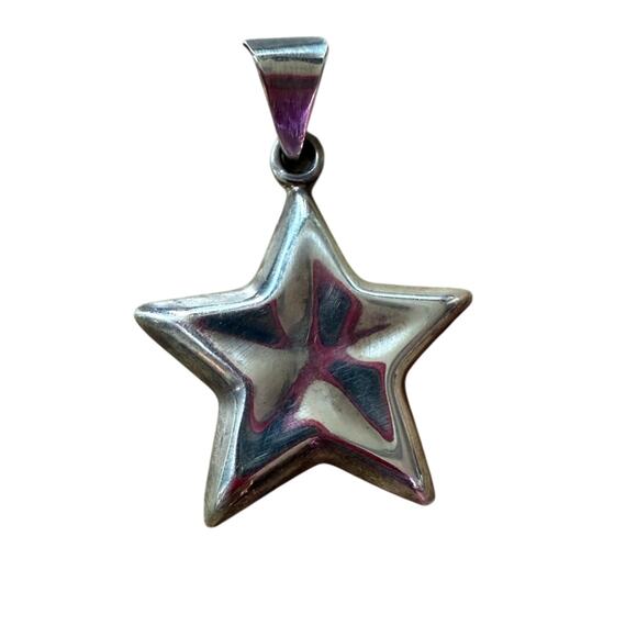 925 Sterling Silver Hencho Mexico Star Pendant for Necklace - Picture 1 of 9